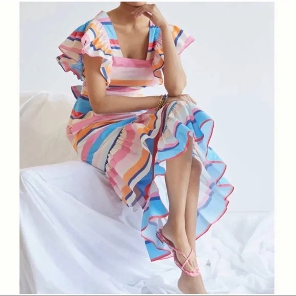Anthropologie Plenty by Tracy Reese Ruffled Maxi Dress NWT - Picture 3 of 13